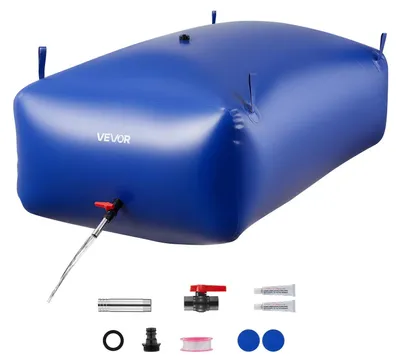 Obrázek produktu pro VEVOR měchýř na vodu, měkký vak na vodu z PVC o objemu 1000 l, nádrž na vodu, nepropustná a odolná proti opotřebení, nádrž na vodu pro venkovní zavlažování obytného automobilu, kempování, nouzové použití