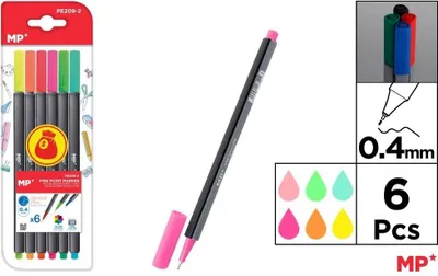 Image de Feutres fins 0,4 mm, 6 couleurs