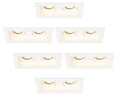 Produktbild von Ledvion 6er Set LED Einbaustrahler Weiss GU10 Fassung 3W Warmweiss dimmbar
