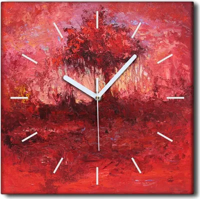 Produktbild von Coloray Uhr auf Leinwand 30x30 cm Wand Uhr Dekoration Wohnzimmer Segeltuch weiße Zeiger -Fantasielandschaft.