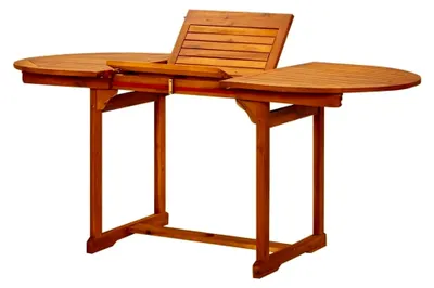Produktbild von Ausziehbarer Gartentisch aus Akazienholz, Esstisch für Gartenmöbel, Holztisch (120-170) x 80 x 75 cm