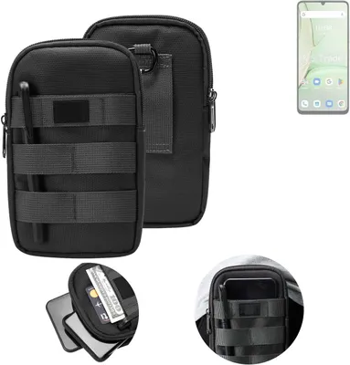 Produktbild von K-S-Trade Holster Gürtel Tasche kompatibel mit UMIDIGI G9C Handy Tasche Schutz Hülle dunkel-grau viele Fächer, 1x