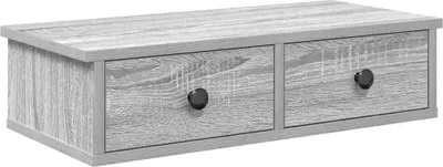 Produktbild von vidaXL Wandregal mit Schubladen Grau Sonoma 60x28x15 cm Holzwerkstoff