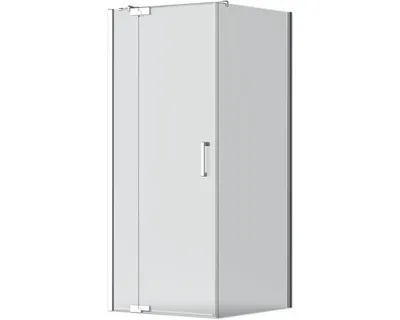 Obrázek produktu pro Sprchové dveře s boční stěnou Jungborn SETTE 100 x 100 cm barva rámu stříbrná dekor skla čiré sklo