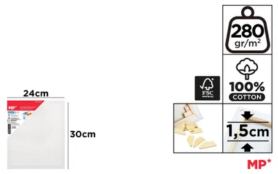 Immagine prodotto di Podobrazie bawełniane o gramaturze 280 g/m2, format 24x30 cm