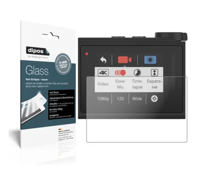 Produktbild von 2x Schutzfolie für Garmin Virb Ultra 30 matt - Anti-Shock 9H Folie dipos Glass Kunststoffglas