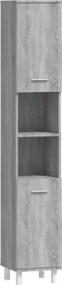 Produktbild von vidaXL Badschrank Grau Sonoma 30x30x179 cm Holzwerkstoff