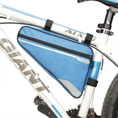 Produktbild von Fahrrad Tasche Befestigung spritzwasserfest in Blau Dreiecktasche Rahmentasche Triangeltasche
