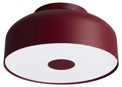 Image de Plafonnier OMIQ bordeaux 4xE27 15 W, acier/PVC, 15 x 30 x 30 cm, Sollux Lighting