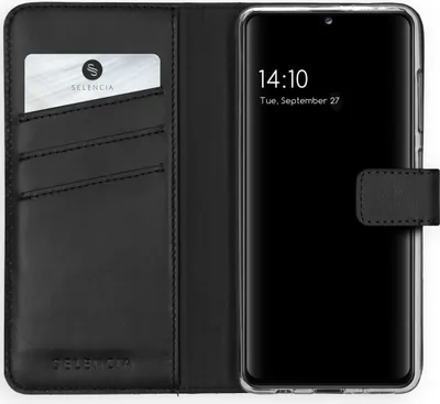 Produktbild von Selencia Echtleder Klapphülle Samsung Galaxy A41 - Schwarz