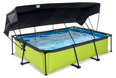 Produktbild von EXIT Lime Rahmenpool 300x200x65cm, Aufstellpool, mit Filterpumpe & Sonnensegel, Rechteckig, Grün