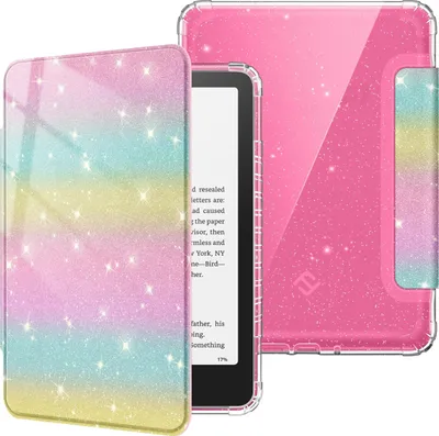 Produktbild von Fintie Hülle für 7 Zoll Kindle Paperwhite(12. Generation) und Kindle Colorsoft/Paperwhite Signature Edition 2025/2024, Clear Weich TPU Schutzhülle mit Auto Sleep/Wake, Regenbogen