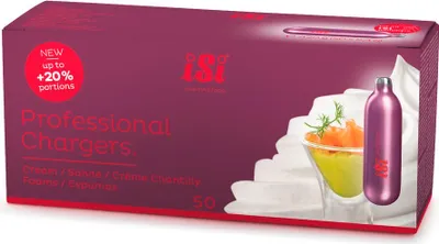 Produktbild von iSi Professional Nabíječky Gastro krémové nabíječky 420g - krémové kazety 50x8,4g