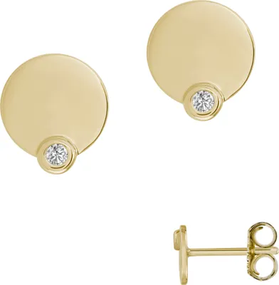Produktbild von Ohrringe Ohrstecker 925 Sterling Silber vergoldet Kreis mit Zirkonia