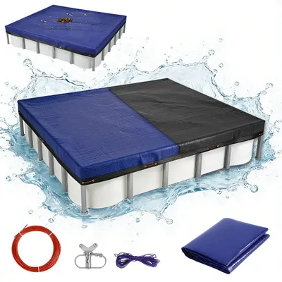 Produktbild von Peviasot Poolabdeckung Rechteckig für 200x400 cm Pools | Planenmaß 220x410 cm | 2-in-1 PE