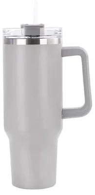 Obrázek produktu pro Gordon G870 Termohrnek s uchem a brčkem, nerez, 1200 ml, světle šedá