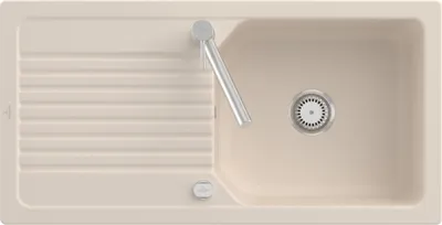 Produktbild von Villeroy & Boch 338602FU Linara 60 Keramikspüle Einbau Unterschrankbreite ab 60 cm Ivory CeramicPlus Excenterbetätigung - inkl.