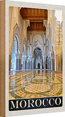 Produktbild von Holzschild Reise 20x30cm Marokko Afrika Medina Moschee Urlaub