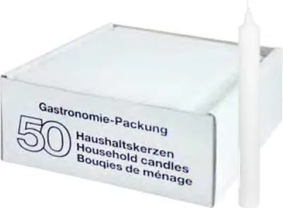 Produktbild von Haushaltskerzen weiß 21x195mm 50 Stück