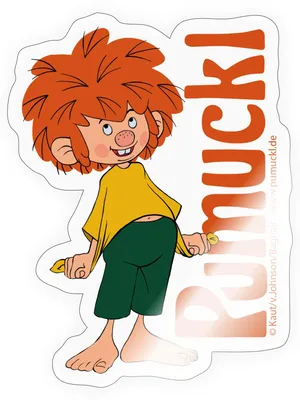 Produktbild von Spreadshirt Pumuckl Mit Verschmitztem Lächeln Und Logo Sticker Aufkleber, 10 x 10 cm, Transparent glänzend
