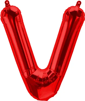 Produktbild von Folienballon Buchstabe V, rot, ca. 80 cm, für Luftbefüllung