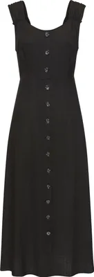 Produktbild von LASCANA Maxikleid mit breiten Trägern aus We mit Leinenanteil schwarz Größe 44