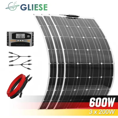 Produktbild von 600W Flexibel Solarmodul Solarpanel Mono für Camper Wohnmobil Balkonkraftwerk