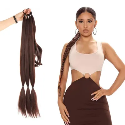 Produktbild von Lange Zopf Pferdeschwanz Haarverlängerungen für Frauen
