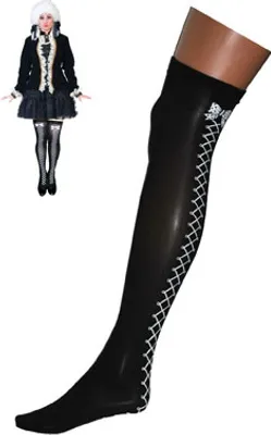Produktbild von Overknees Halterlose Strümpfe mit Schleife | Schwarz Weiß