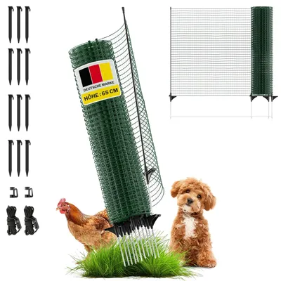 Produktbild von horizont Begrenzungszaun FIX 15 m x 65 cm – mobiler Zaun für Welpen, kleine Hunde und Kleintiere