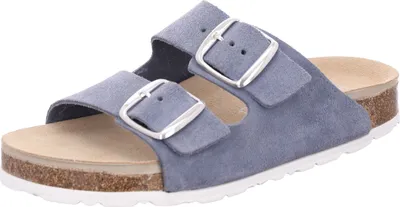 Produktbild von Rohde Damen Pantolette Leder Schnalle Kork Fußbett Elba 1711, Größe:42 EU, Farbe:Blau