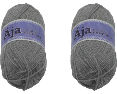 Obrázok produktu pre SADA 2 ks - priadza ÁJA - 50 g / 217 m - sivá