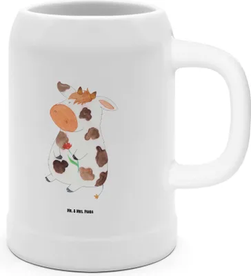 Produktbild von Mr. & Mrs. Panda Humpen Kuh - Weiß - Geschenk, Hof, Milchkuh, Milch, Krug, Bauernhof, Tonkrug, Spruch, Steinkrug, Seidel, Bier, Kühe