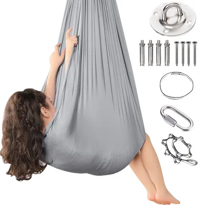 Produktbild von Kinder Schwingen Hängematte, Indoor Outdoor 360° Sensory Swing Elastisch Cuddle Schaukel 150x280 cm