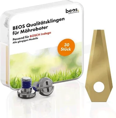 Obrázek produktu pro 30 kusů prémiových titanových žacích nožů pro robotické sekačky na vysokou trávu – 1 mm řezací hrana – příslušenství Indego