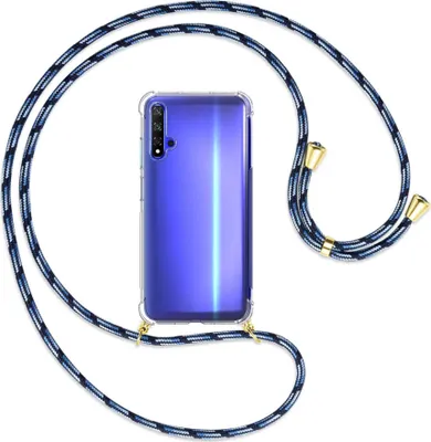 Produktbild von Handykette Backcover-Schutzhülle mit Band (Metall goldfarben) für Honor 20 / Huawei nova 5T - Blautöne