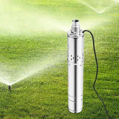 Produktbild von Wasserpumpe - Tiefbrunnenpumpe Tauchpumpe - Ø 8,9 cm - 220–240 V - 2 m³/h - 2850 U/min - Edelstahl - Sandverträglich