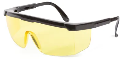 Produktbild von Professionelle Schutzbrille für Brillenträger mit UV-Schutz – Gelbe Schutzbrille mit kratzfesten Gläsern – Entspricht EN166, EN170 und EN172 – Verstellbare Bügel – Schutz vor Staub und leichten Partikeln – Verkaufseinheit: 1 Stück [10384YE]