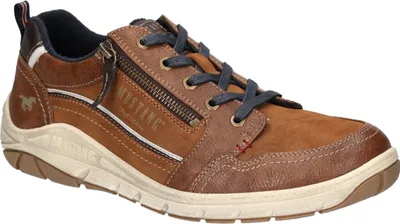 Produktbild von Mustang Herren Sneaker Schnürschuh Halbschuh Reißverschluss 4160-301, Größe:44 EU, Farbe:Braun