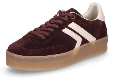 Produktbild von MIDS MARLA Damen Sneaker aus Velourleder in Bordeaux mit Plateau