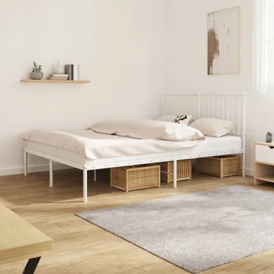 Immagine prodotto di Maison Exclusive - Letto con testiera in metallo bianco 140x190 cm