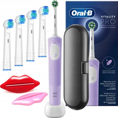 Produktbild von Oral-B | Elektrische Zahnbürste - Vitality Pro D103 - Violett - 7600 Bewegungen/Min - Mit Etui und Ersatzköpfen