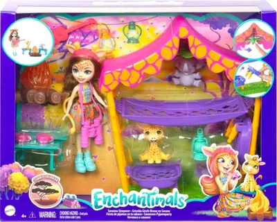 Immagine prodotto di Pigiama party della savana Enchantimals con bambola giraffa Griselda