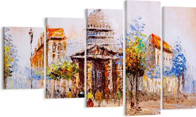 Produktbild von Bild auf Leinwand - Leinwandbild - Farbe Architektur Eiffle Turm - 100x60cm - Wand Bild - Wanddeko - Leinwanddruck - Bilder - Kunstdruck - Wanddekoration - Leinwand bilder - Wandkunst - EG100x60-2881