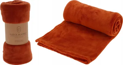 Zdjęcie produktu dla Pomarańczowy miękki koc polarowy 125x150 cm