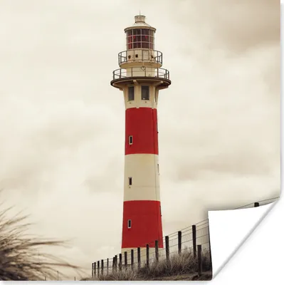 Produktbild von MuchoWow® Poster Leuchtturm Sepia-Fotodruck 75x75 cm - Wand Dekoration