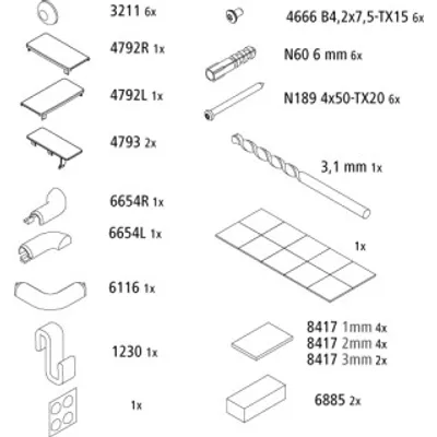 Produktbild von Kermi 2539332 EBLI031 Set Montagekleinteile