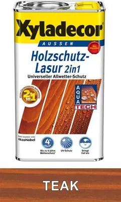 Produktbild von Xyladecor Holzschutzlasur 2in1 für Aussen Farbe 203 Teak 2500ml