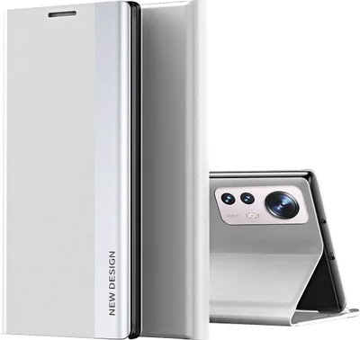 Immagine prodotto di Xiaomi Mi 12 Pro Case, Finto cuoio Magnetic Flip Stand Custodia protettiva per Xiaomi Mi 12 Pro Bianco