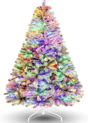 Obrázok produktu pre Dekoratívny vianočný stromček s LED osvetlením – s efektom snehu – vytvára slávnostnú atmosféru – 250 RGB LED – výška 180 cm – biela farba